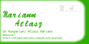mariann atlasz business card